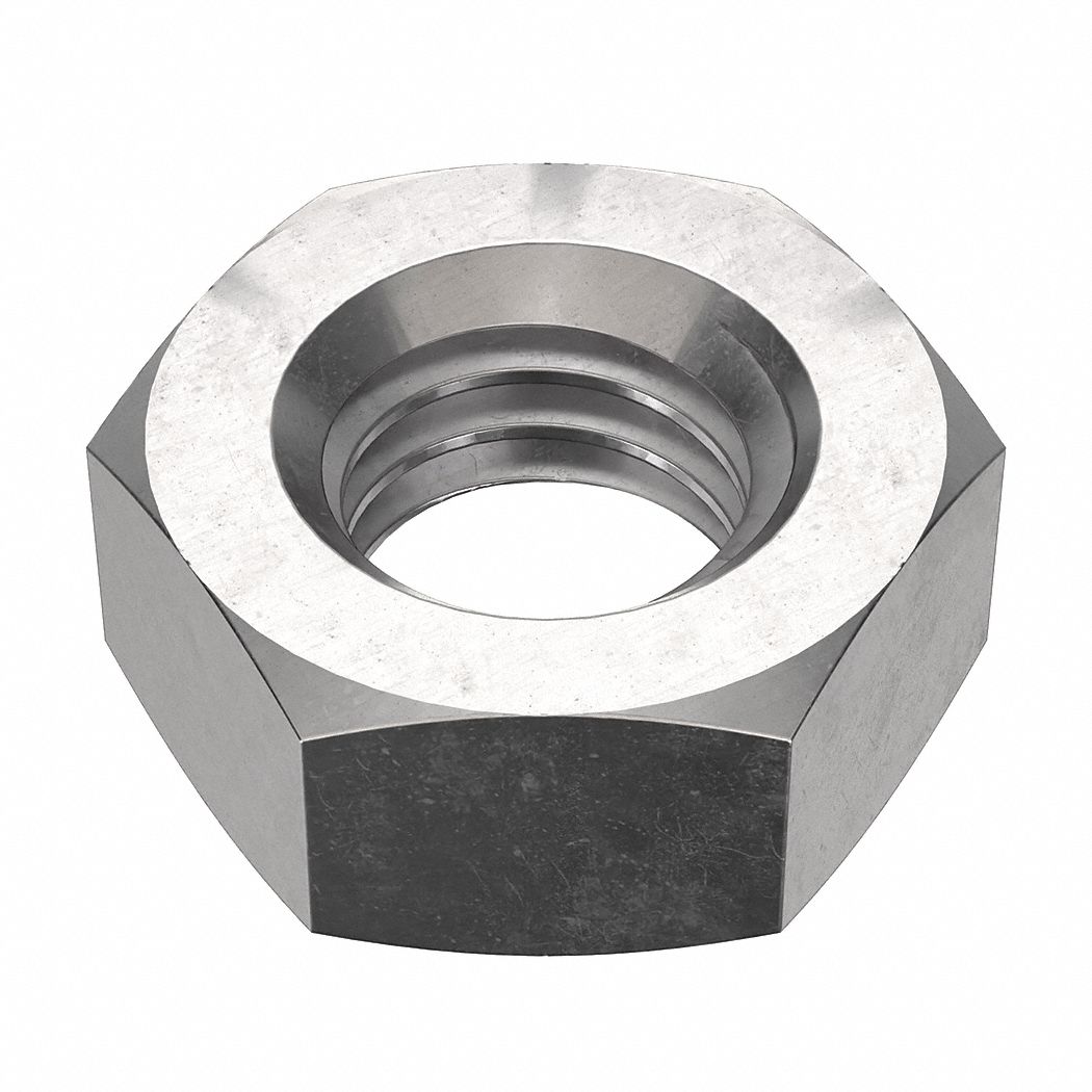 Hex Nut: Std Hex, M5x0.80 Thread, 8 mm Hex Wd, 3.5 mm Hex Ht, Stainless Steel, 316, NL-19, 100 PK