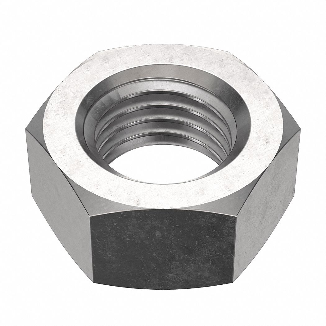 Hex Nut: Std Hex, M20x2.50 Thread, 30 mm Hex Wd, 14.8 mm Hex Ht, Stainless Steel, 316, NL-19, 10 PK