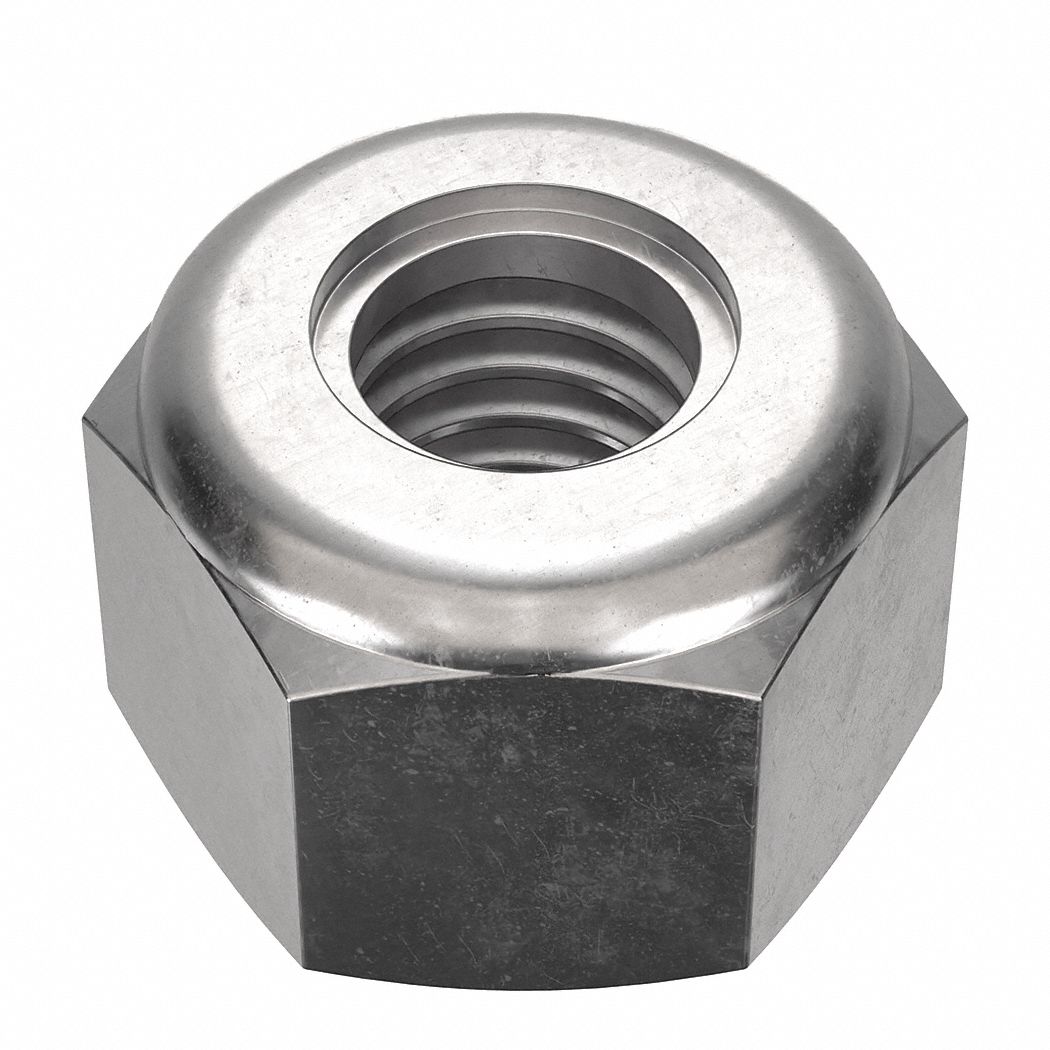 Lock Nut: Nylon Insert, Std Hex, M3x0.50 Thread Size, Stainless Steel, 18-8, NL-19, 100 PK