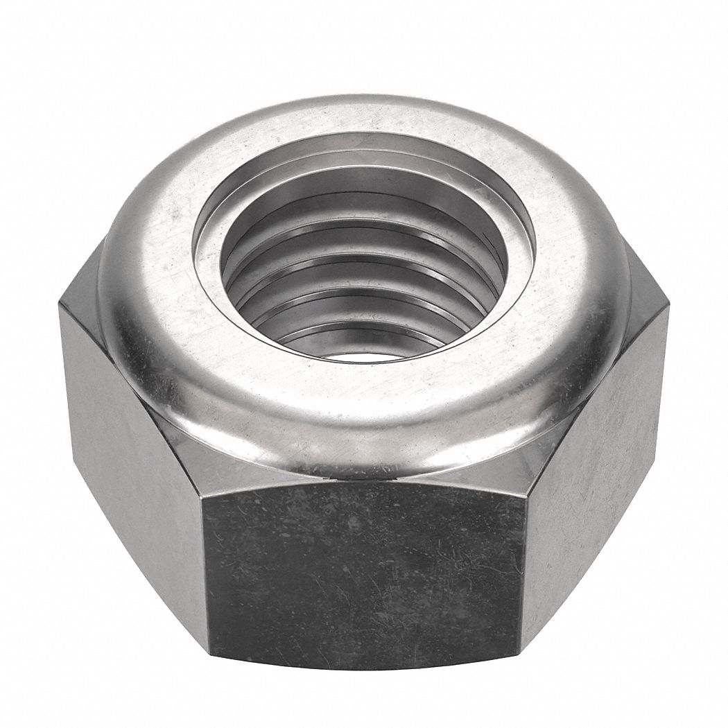 Lock Nut: Nylon Insert, Std Hex, M12x1.75 Thread Size, Stainless Steel, 18-8, NL-19, 25 PK