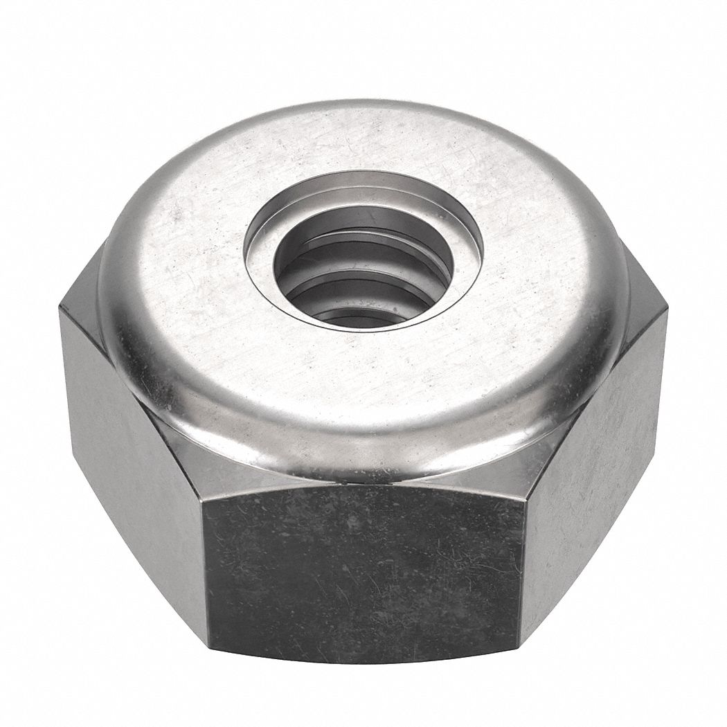 Lock Nut: Nylon Insert, Jam Hex, #6-32 Thread Size, Stainless Steel, 18-8, NL-19, 50 PK