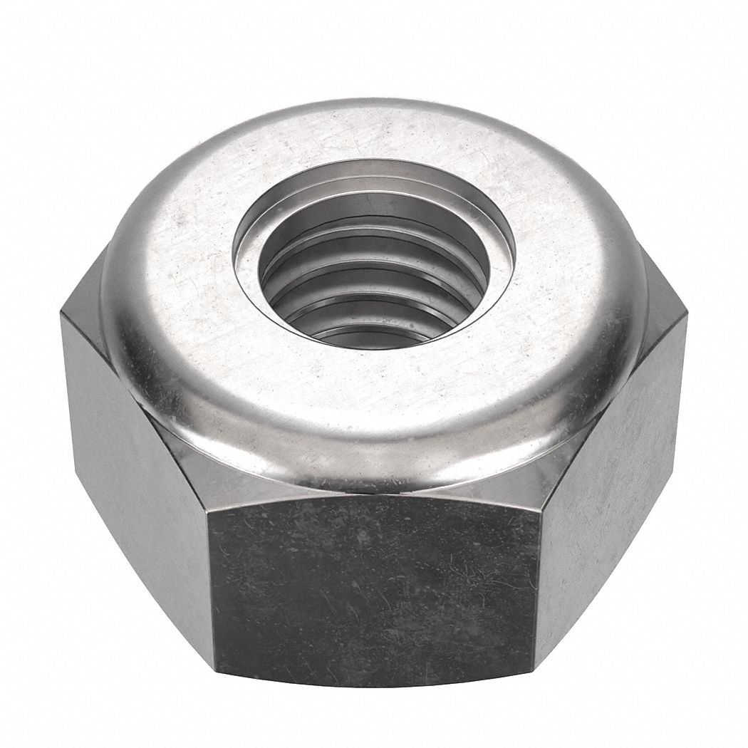 Lock Nut: Nylon Insert, Jam Hex, #10-32 Thread Size, Stainless Steel, 18-8, NL-19, 50 PK