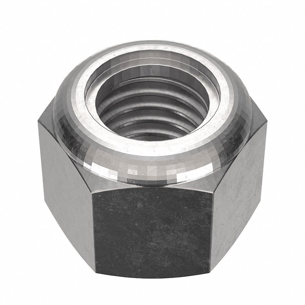 Lock Nut: Nylon Insert, Jam Hex, 5/8"-11 Thread Size, Stainless Steel, 18-8, NL-19, 25 PK