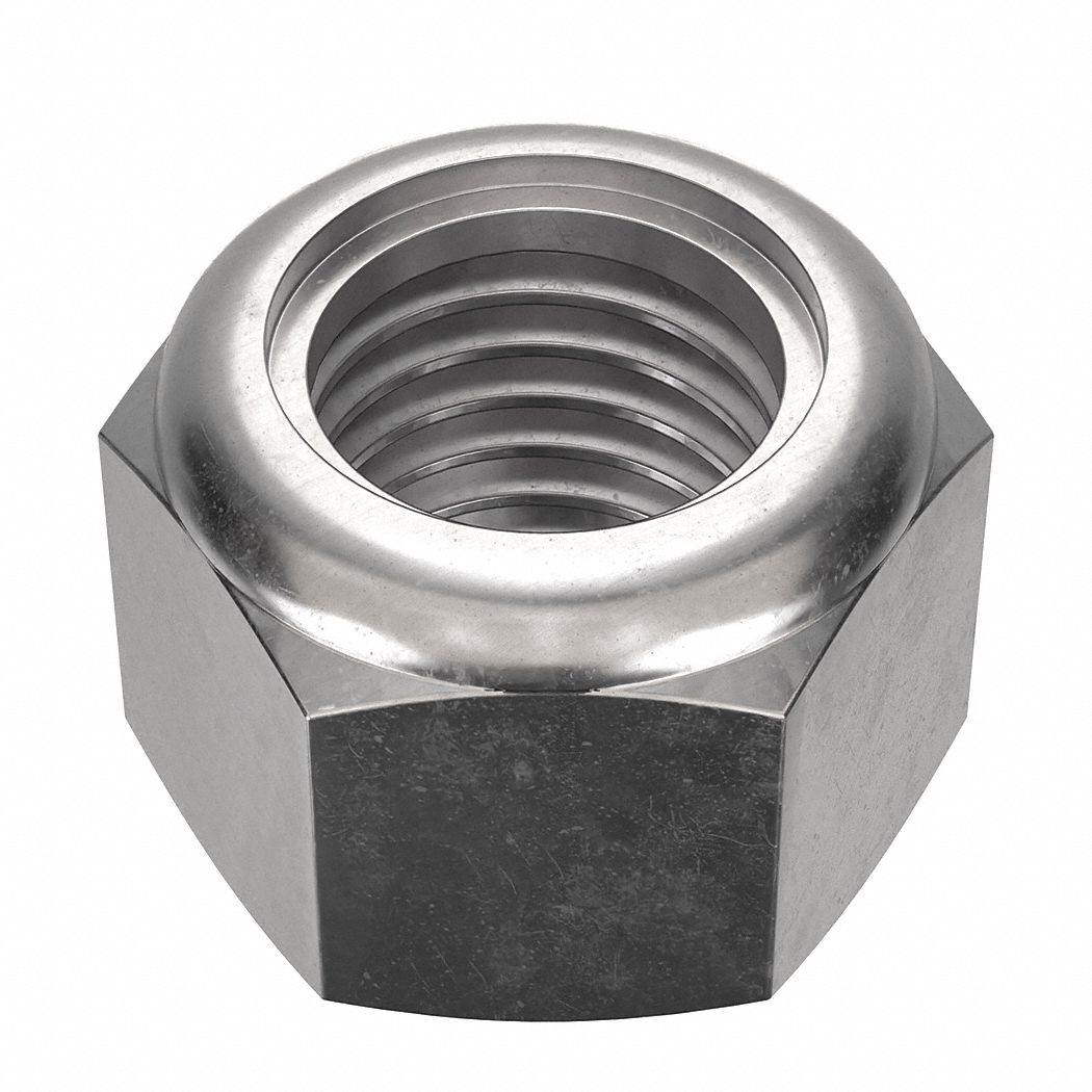 Lock Nut: Nylon Insert, Jam Hex, 3/4"-10 Thread Size, Stainless Steel, 18-8, NL-19, 20 PK