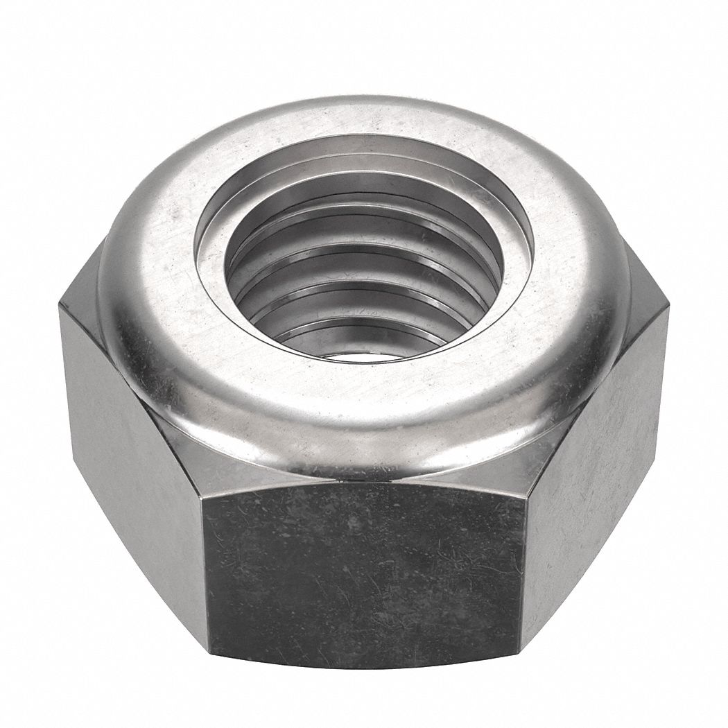 Hex Locknut: Nylon Insert, Std Hex, M5x0.80 Thread Size, Stainless Steel, 316, NL-19, 100 PK