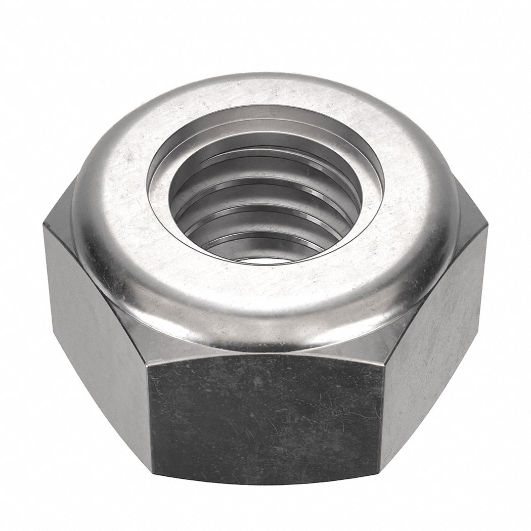 Hex Locknut: Nylon Insert, Std Hex, M6x1.00 Thread Size, Stainless Steel, 316, NL-19, 50 PK