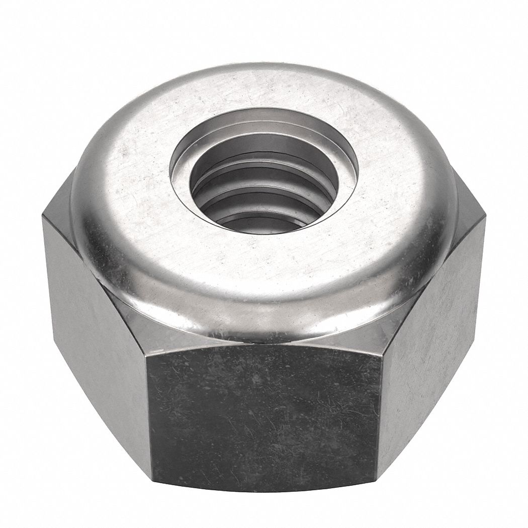Lock Nut: Nylon Insert, Jam Hex, #8-32 Thread Size, Stainless Steel, 316, NL-19, 50 PK