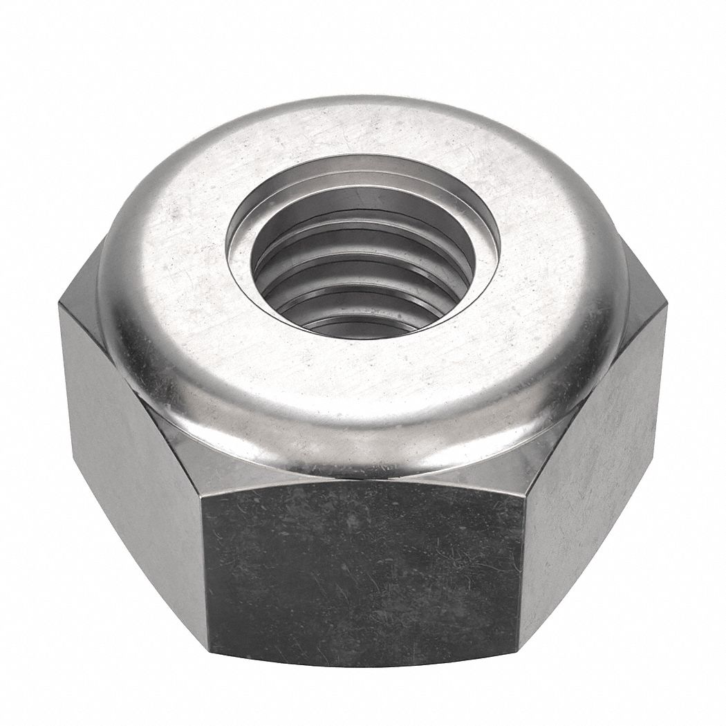 Lock Nut: Nylon Insert, Jam Hex, #10-32 Thread Size, Stainless Steel, 316, NL-19, 50 PK