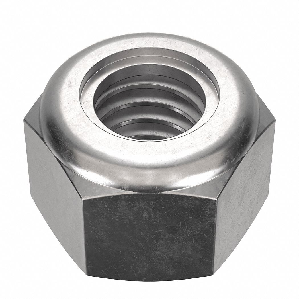 Lock Nut: Nylon Insert, Jam Hex, 5/16"-18 Thread Size, Stainless Steel, 316, NL-19, 50 PK