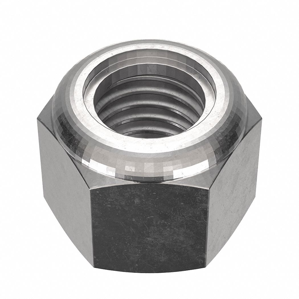 Lock Nut: Nylon Insert, Jam Hex, 5/8"-11 Thread Size, Stainless Steel, 316, NL-19, 25 PK