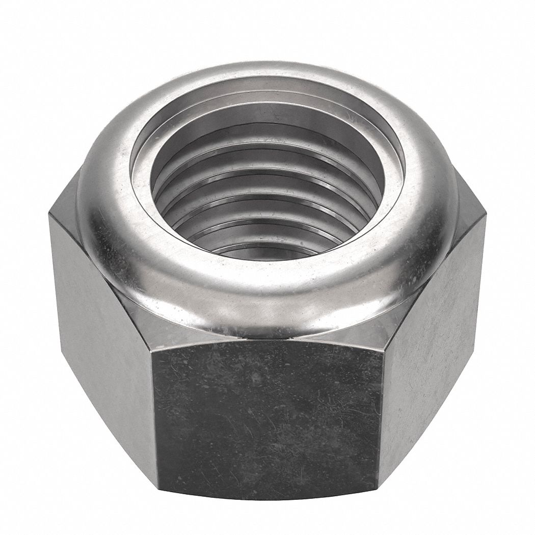Lock Nut: Nylon Insert, Jam Hex, 3/4"-10 Thread Size, Stainless Steel, 316, NL-19, 10 PK