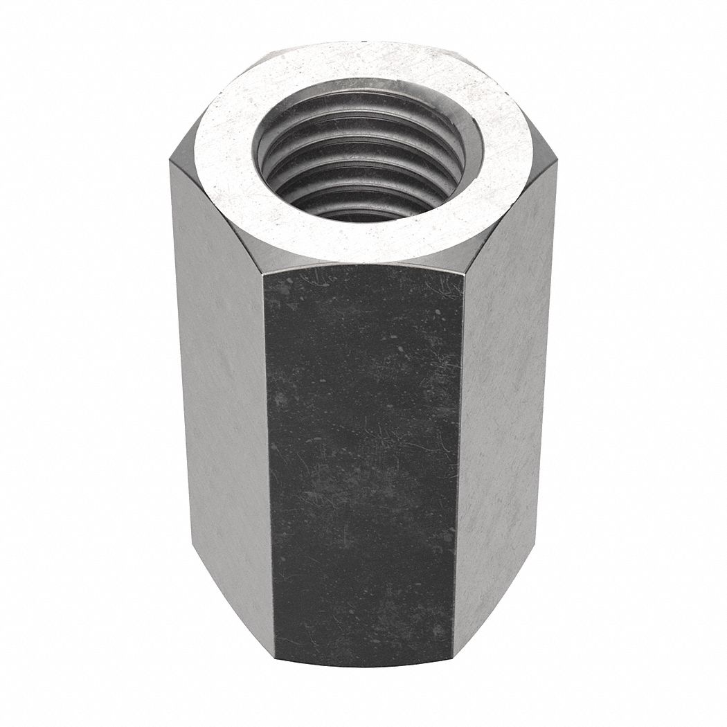 Coupling Nut: NL-19, 18-8, Stainless Steel, M6x1.00 Thread, 10 mm Hex Wd, 18 mm Lg, 25 PK