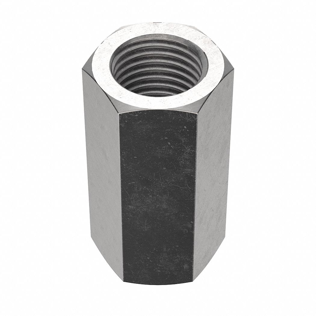 Coupling Nut: NL-19, 18-8, Stainless Steel, M16x2.00 Thread, 24 mm Hex Wd, 48 mm Lg