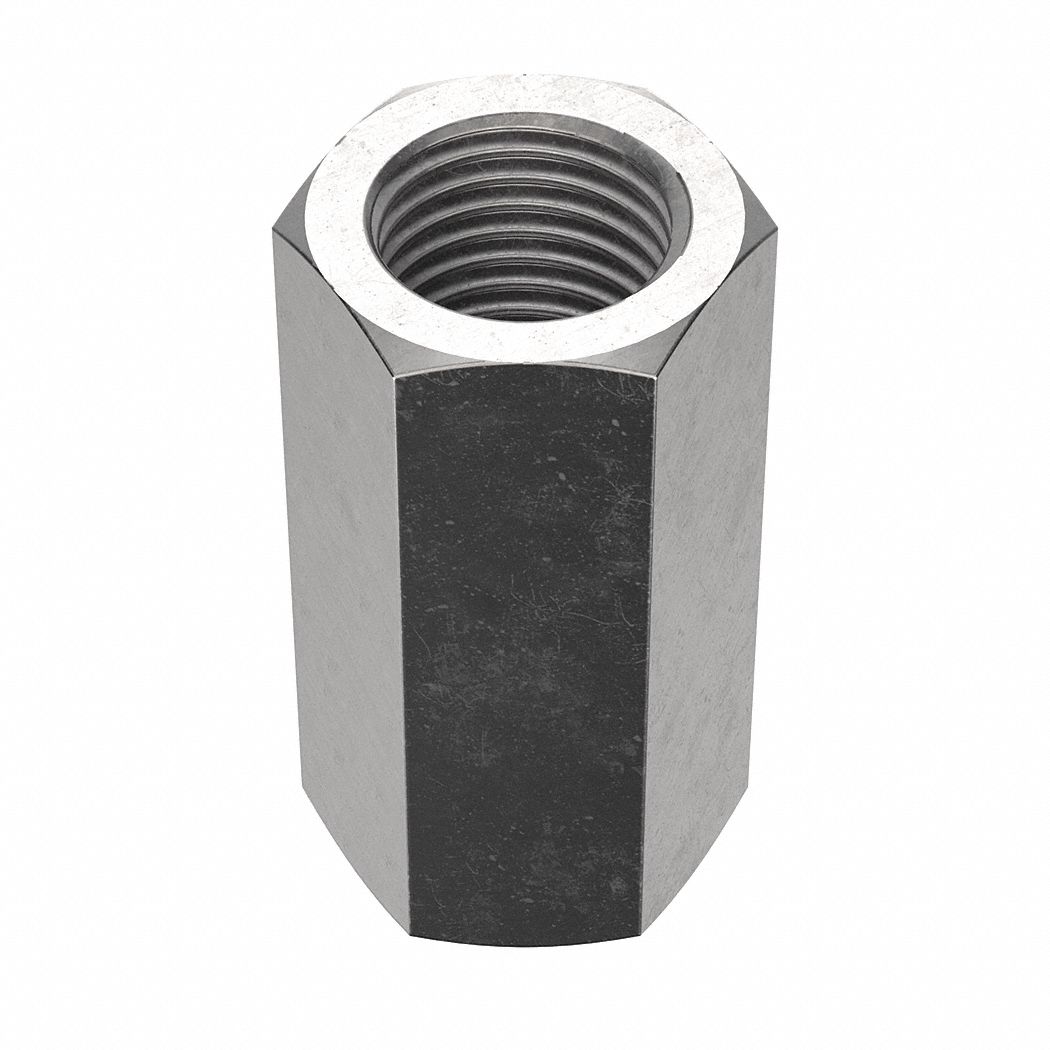 Coupling Nut: NL-19, 18-8, Stainless Steel, M20x2.50 Thread, 30 mm Hex Wd, 60 mm Lg