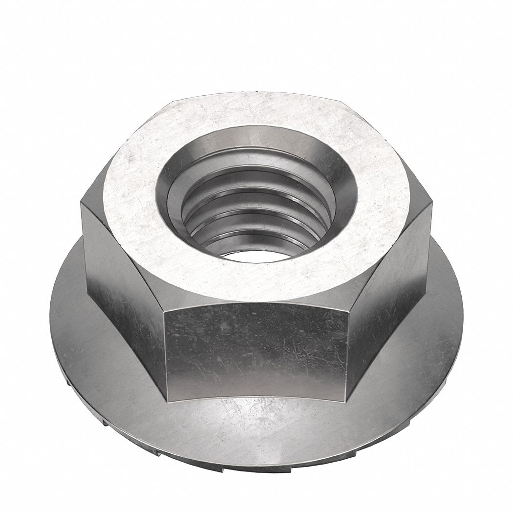 Lock Nut: M5x0.08 Thread, Stainless Steel, 18-8, NL-19, 18 mm Hex Wd, 13 mm Hex Ht, 25 PK