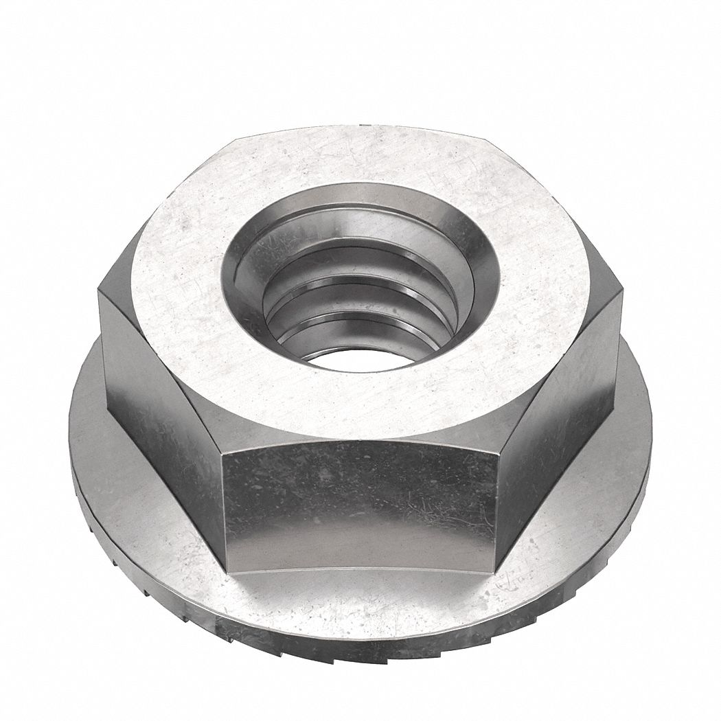 Lock Nut: #14-20 Thread, Stainless Steel, 18-8, NL-19, 7/16 in Hex Wd, 15/64 in Hex Ht, 50 PK