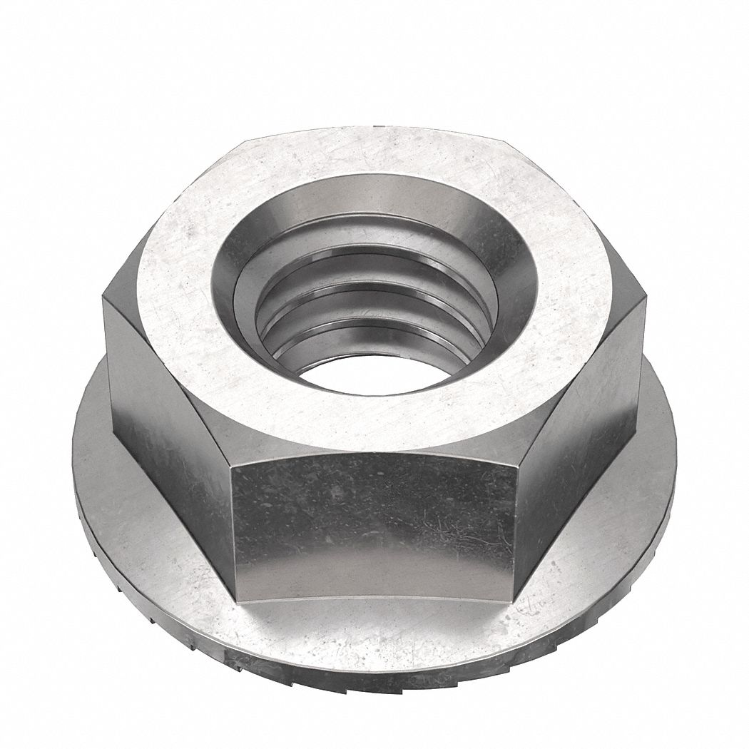 Lock Nut: 5/16"-18 Thread, Stainless Steel, 18-8, NL-19, 1/2 in Hex Wd, 9/32 in Hex Ht, 50 PK
