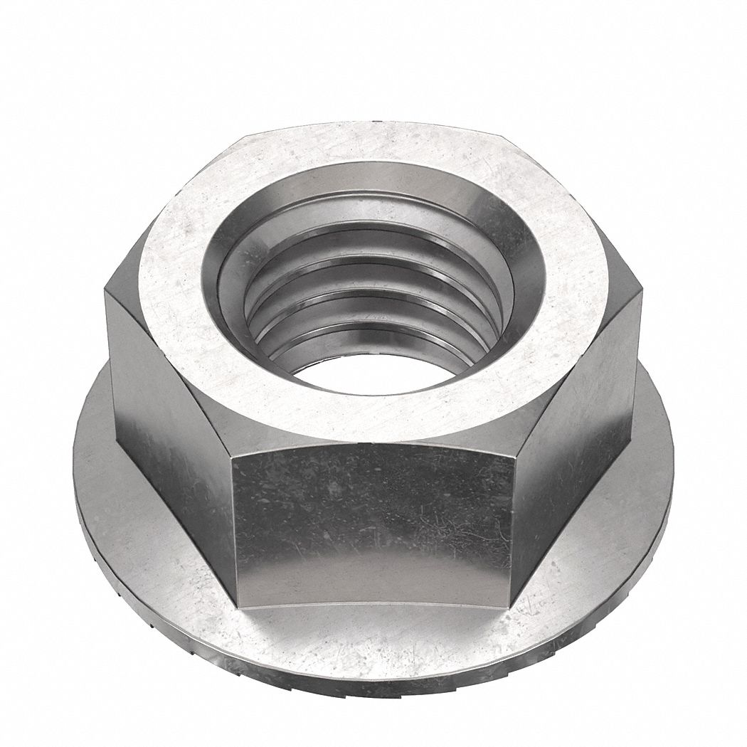 Lock Nut: 1/2"-13 Thread, Stainless Steel, 18-8, NL-19, 3/4 in Hex Wd, 29/64 in Hex Ht, 25 PK