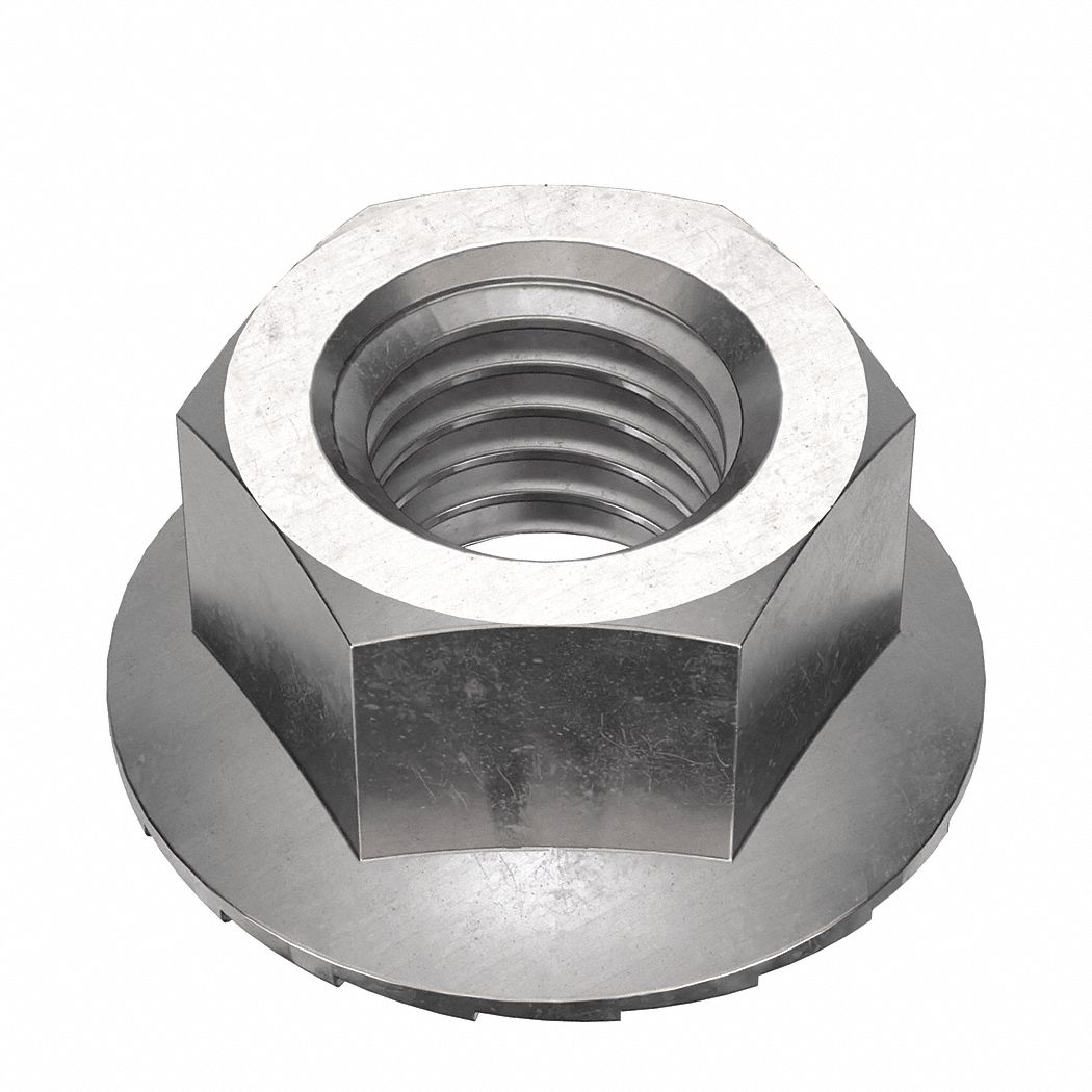 Lock Nut: M12x1.75 Thread, Stainless Steel, 316, NL-19, 26.7 mm Hex Wd, 18 mm Hex Ht, 10 PK