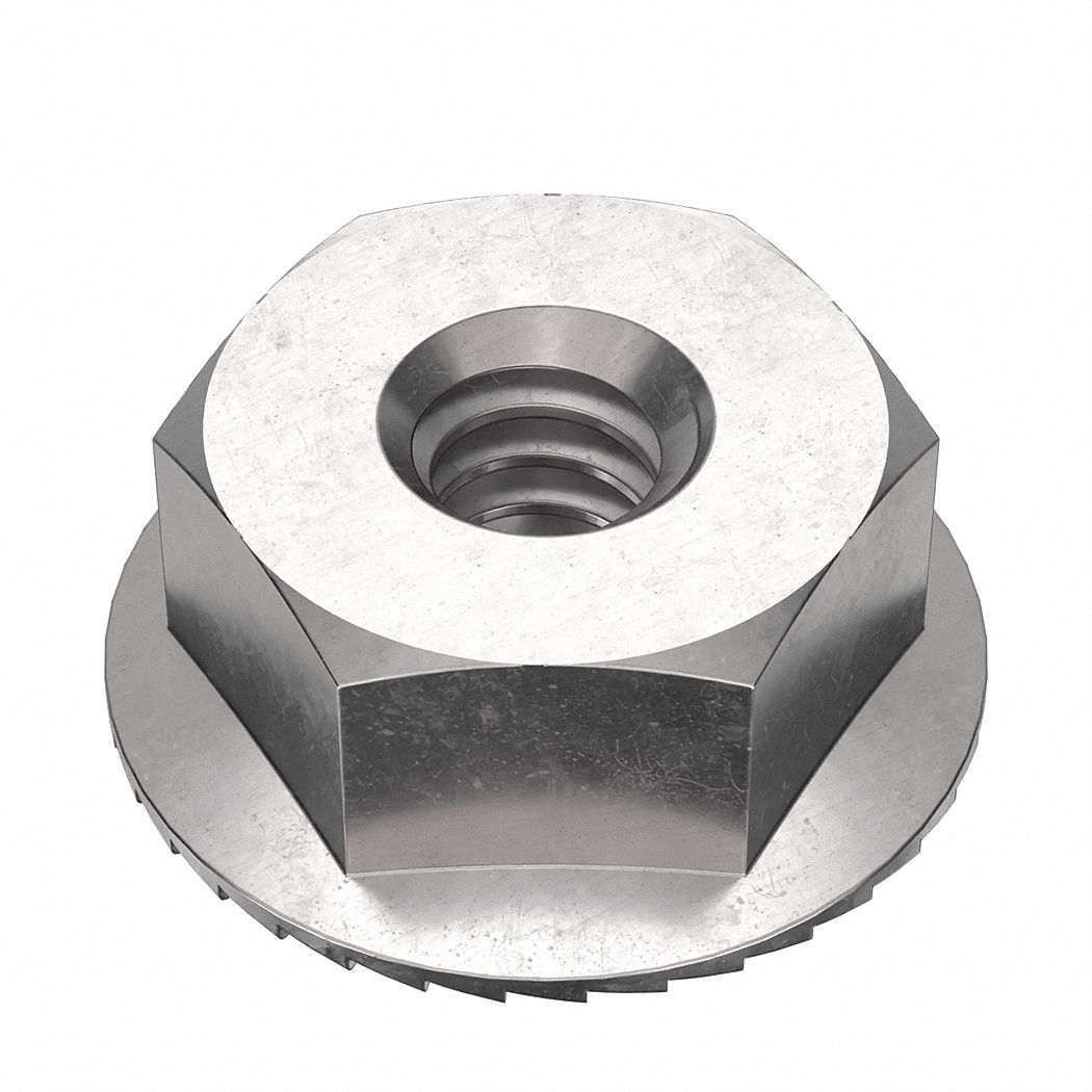 Lock Nut: #6-32 Thread, Stainless Steel, 316, NL-19, 15/16 in Hex Wd, 11/64 in Hex Ht, 25 PK