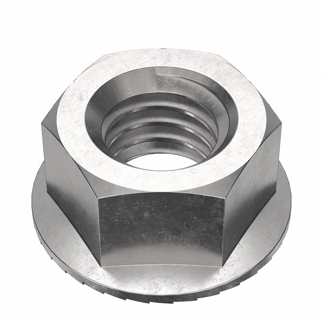 Lock Nut: 3/8"-16 Thread, Stainless Steel, 316, NL-19, 9/16 in Hex Wd, 11/32 in Hex Ht, 25 PK