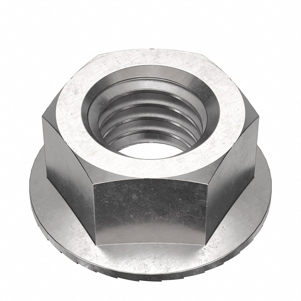 Lock Nut: 1/2"-13 Thread, Stainless Steel, 316, NL-19, 3/4 in Hex Wd, 29/64 in Hex Ht, 10 PK