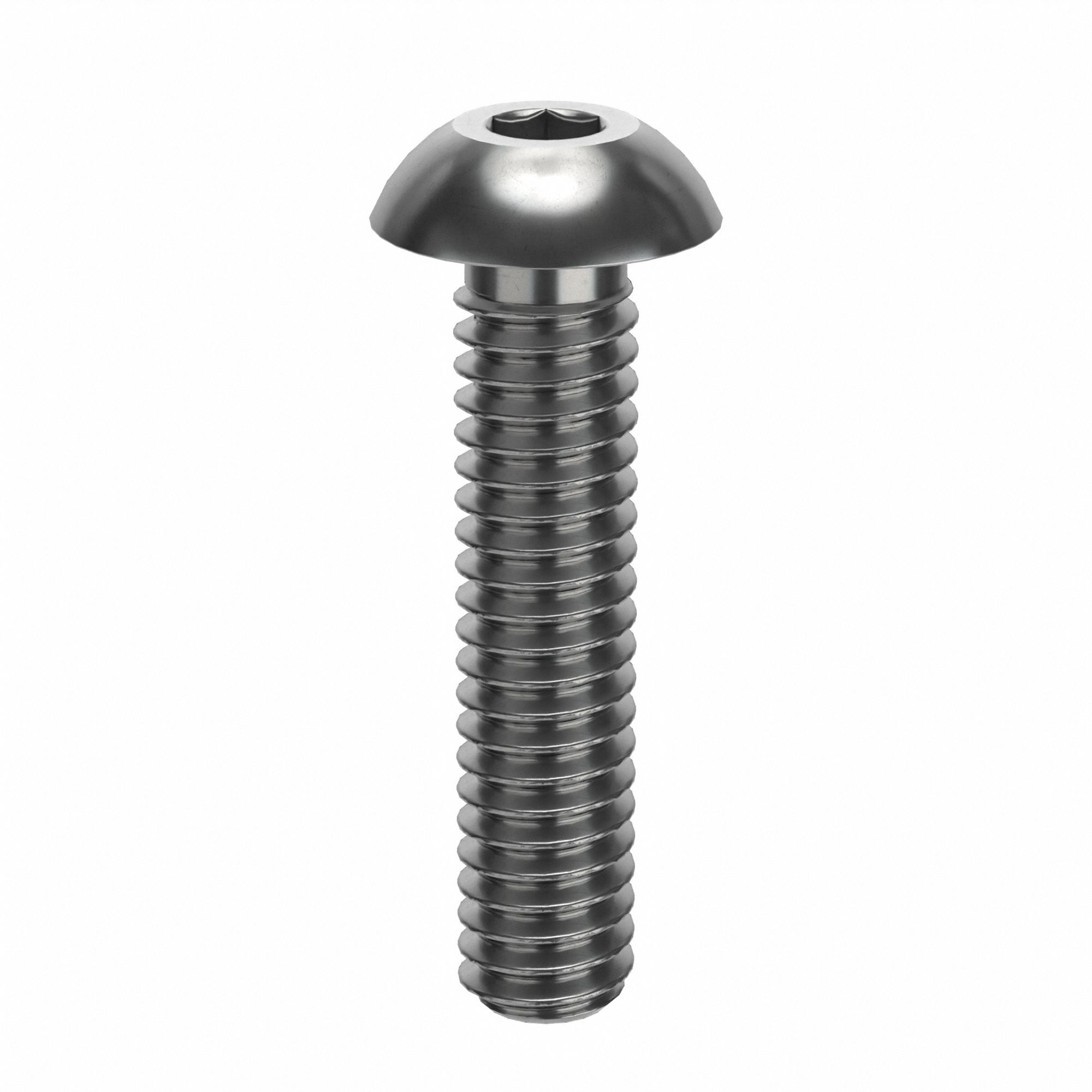Socket Head Cap Screw: #8-32 Thread Size, 3/4 in Lg, Button, NL-19, Stainless Steel, 18-8, 100 PK
