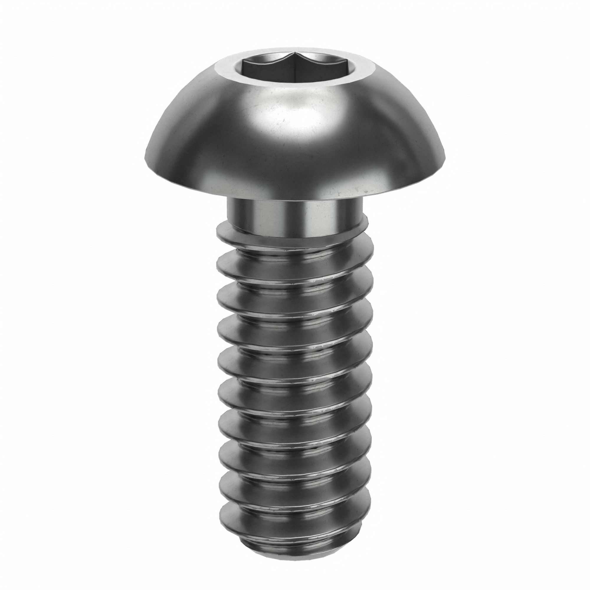 Socket Head Cap Screw: #10-24 Thread Size, 1/2 in Lg, Button, NL-19, Stainless Steel, 18-8, 100 PK