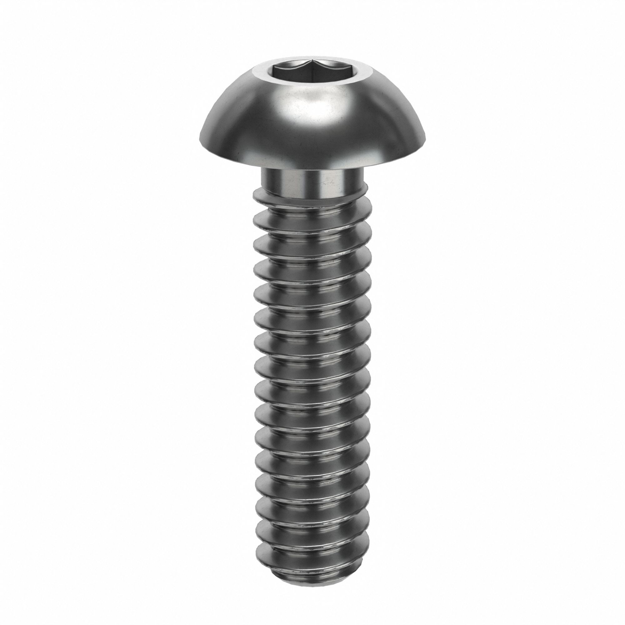 Socket Head Cap Screw: #10-24 Thread Size, 3/4 in Lg, Button, NL-19, Stainless Steel, 18-8, 100 PK