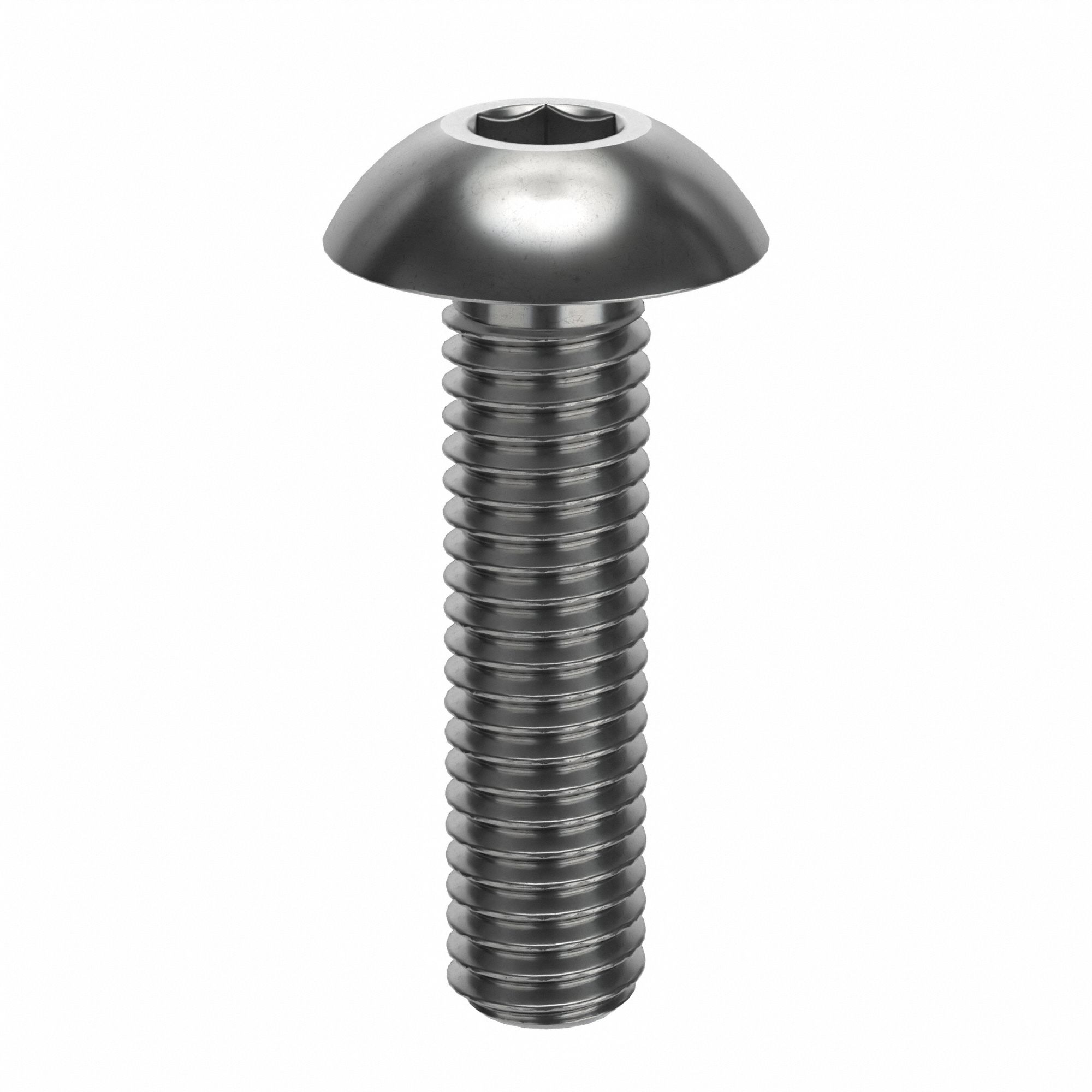Socket Head Cap Screw: #10-32 Thread Size, 3/4 in Lg, Button, NL-19, Stainless Steel, 18-8, 100 PK