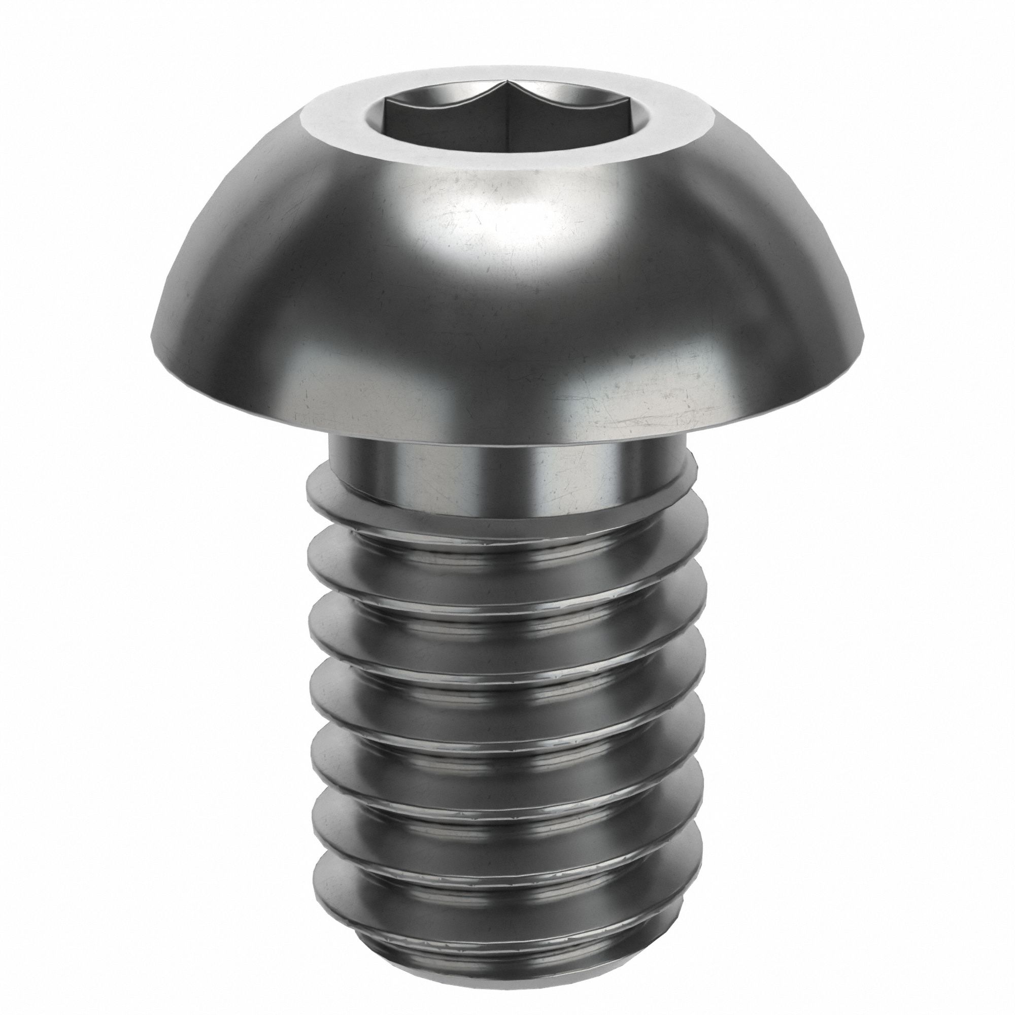 Socket Head Cap Screw: 5/16"-18 Thread Size, 1/2 in Lg, Button, NL-19, Stainless Steel, 18-8, 50 PK