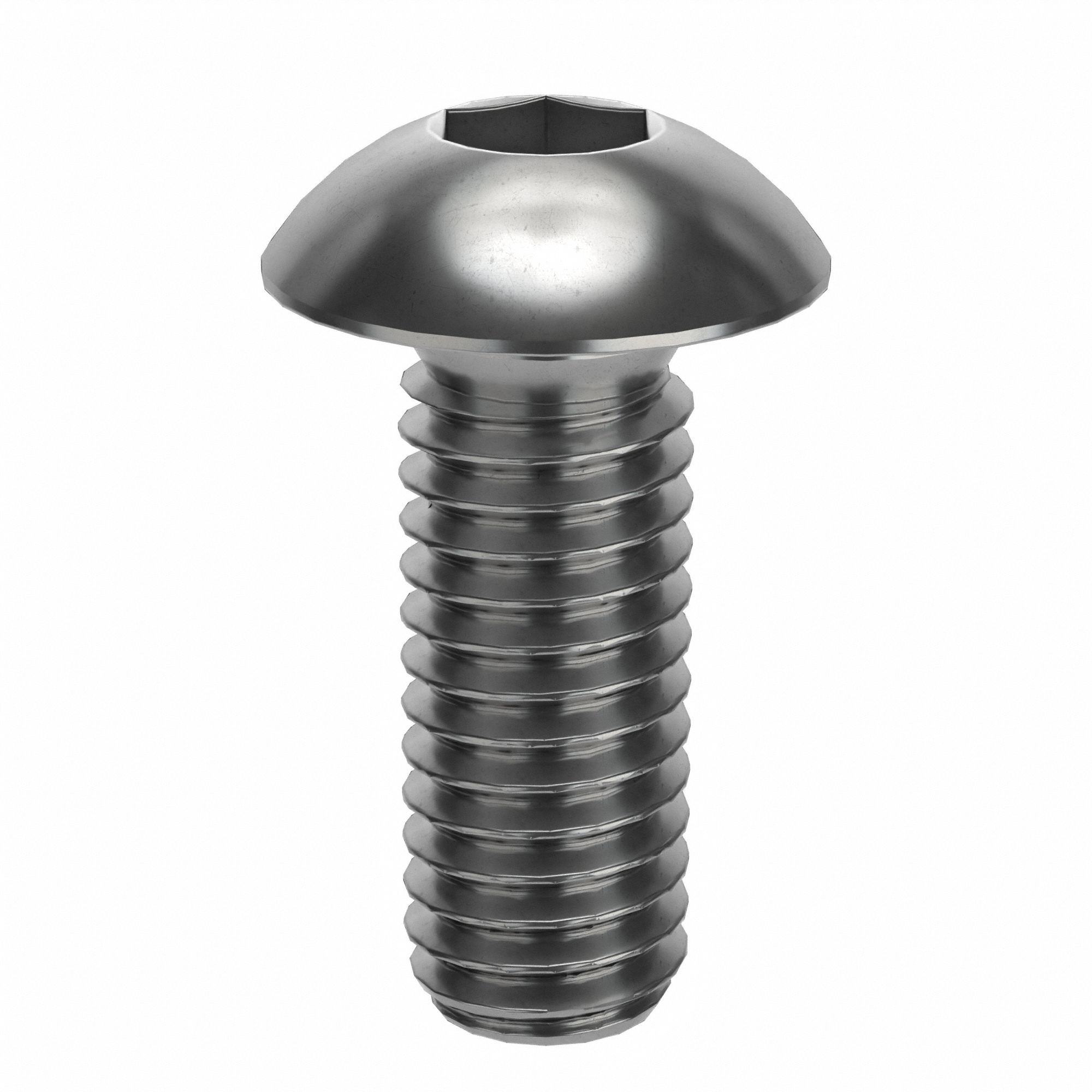 Socket Head Cap Screw: M3x0.50 Thread Size, 8 mm Lg, Button, NL-19, Stainless Steel, 18-8, 50 PK