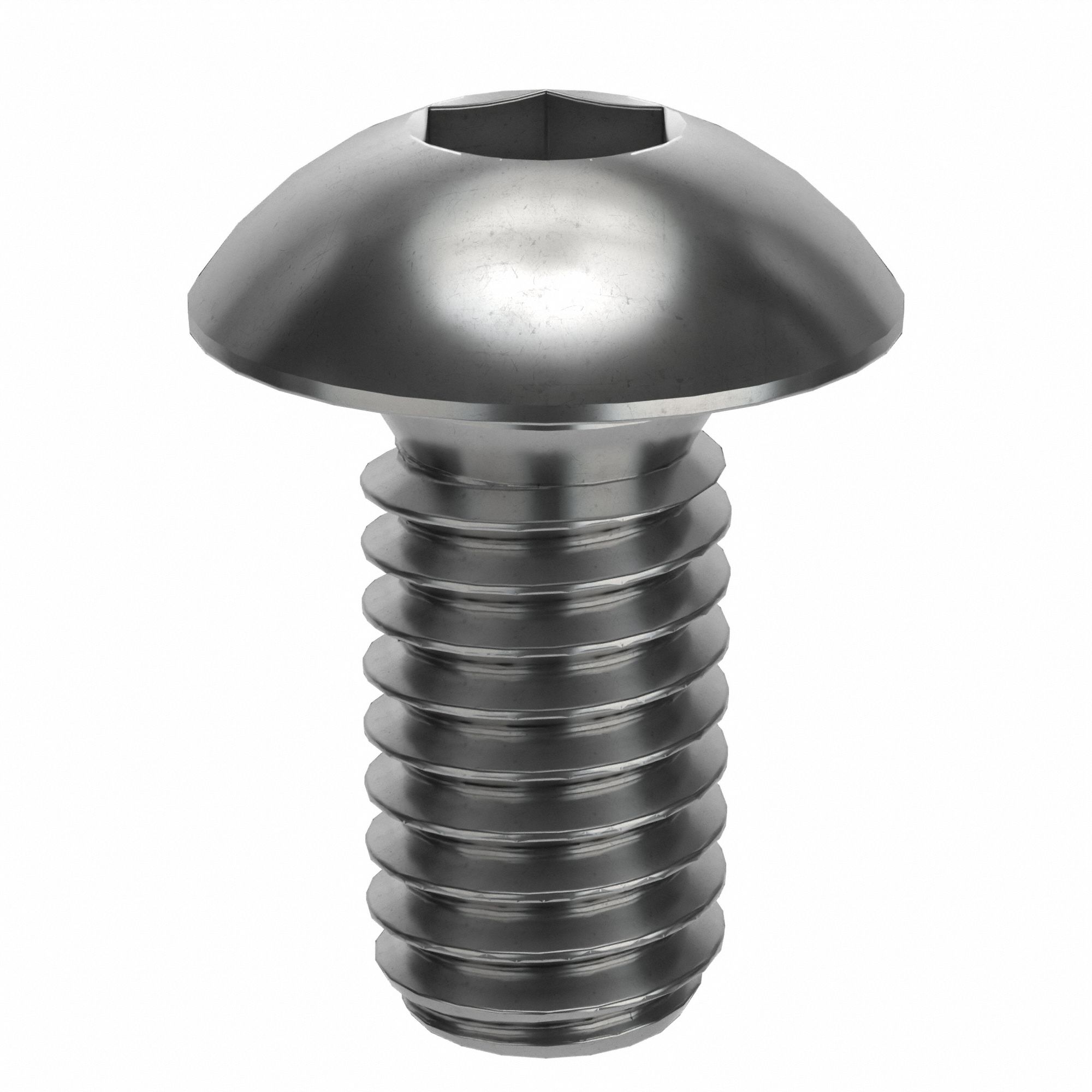 Socket Head Cap Screw: M4x0.70 Thread Size, 8 mm Lg, Button, NL-19, Stainless Steel, 18-8, 100 PK