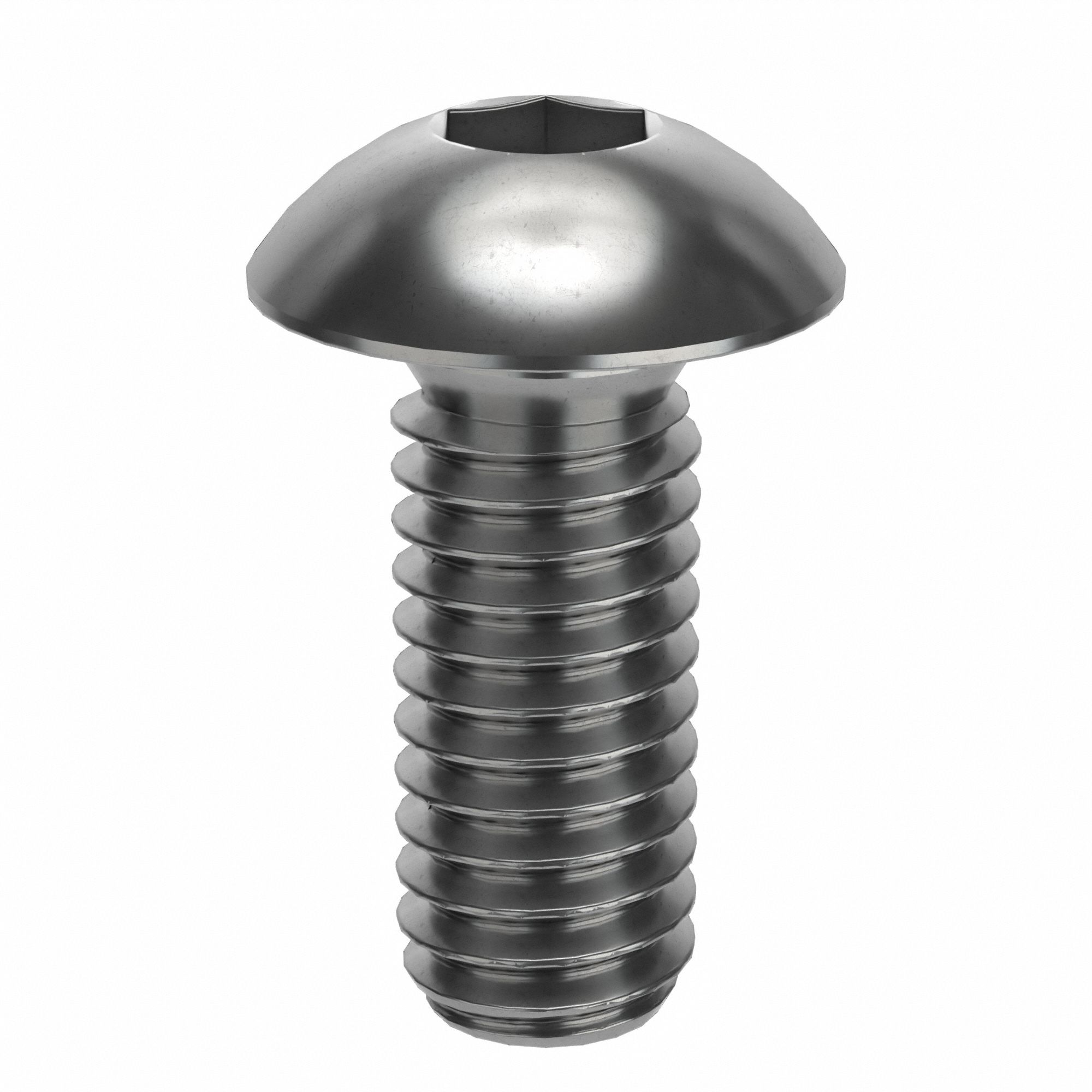 Socket Head Cap Screw: M4x0.70 Thread Size, 10 mm Lg, Button, NL-19, Stainless Steel, 18-8, 50 PK