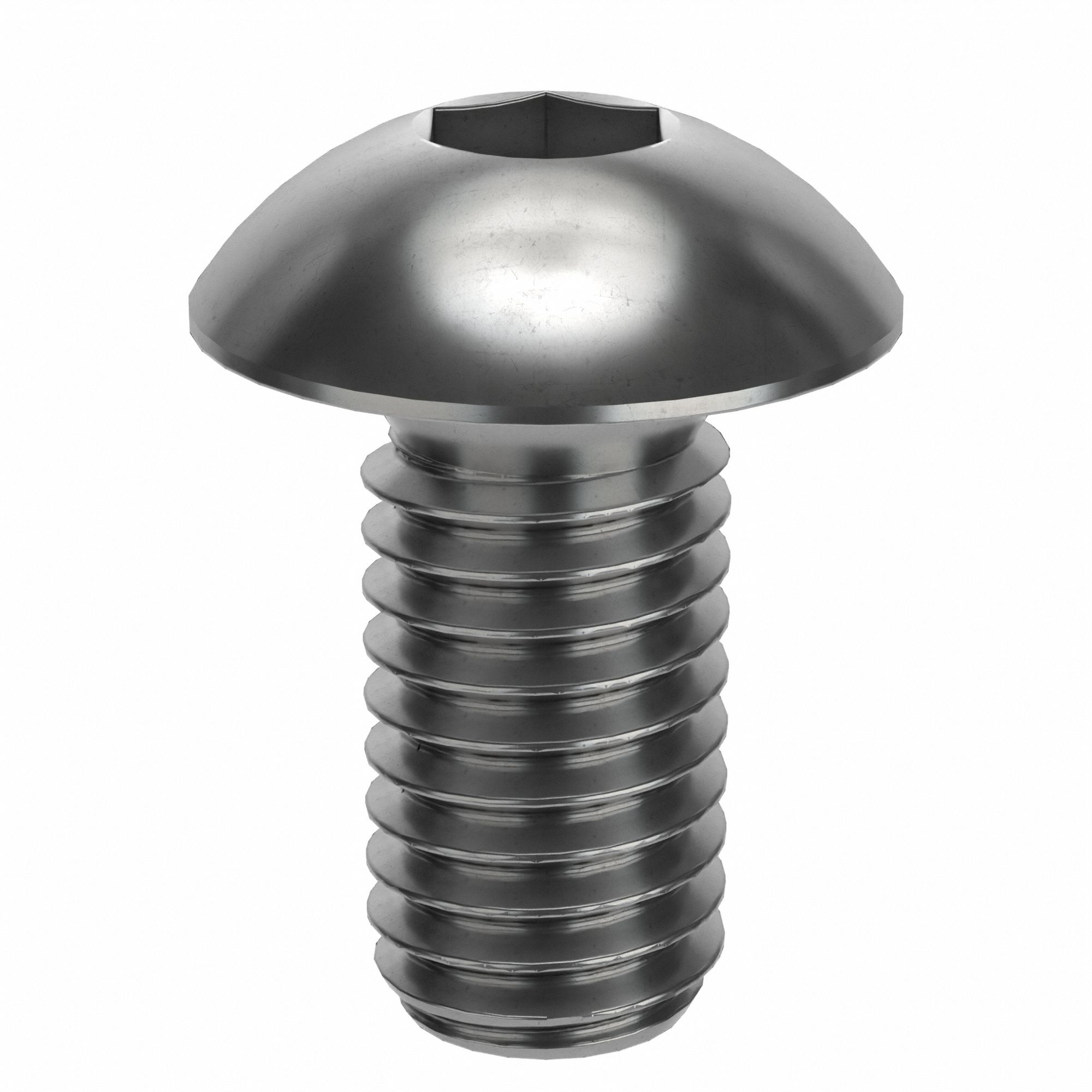 Socket Head Cap Screw: M5x0.80 Thread Size, 10 mm Lg, Button, NL-19, Stainless Steel, 18-8, 100 PK