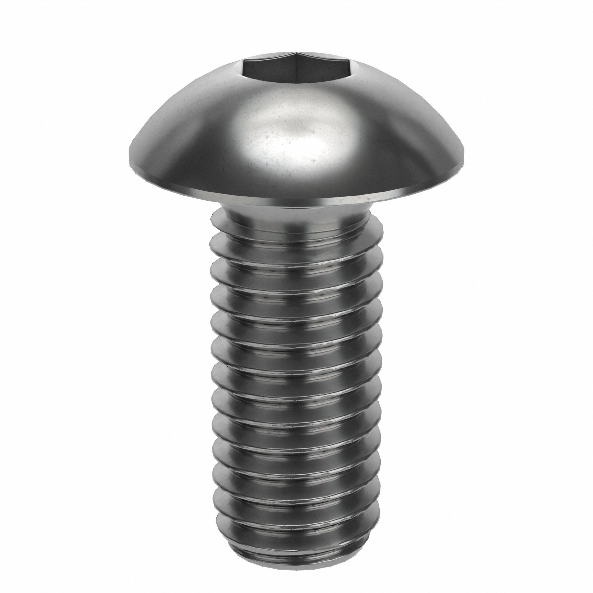 Socket Head Cap Screw: M5x0.80 Thread Size, 12 mm Lg, Button, NL-19, Stainless Steel, 18-8, 100 PK