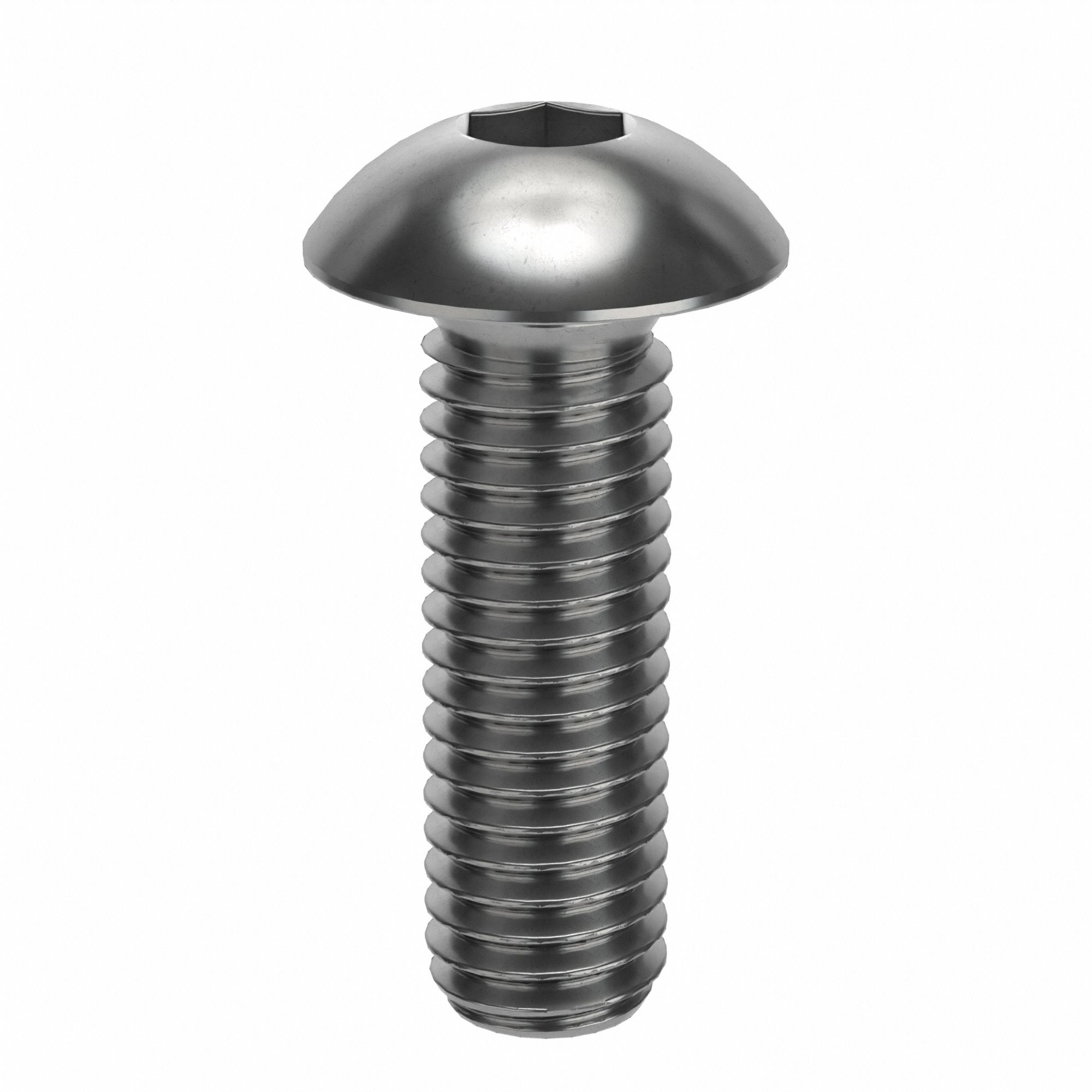 Socket Head Cap Screw: M5x0.80 Thread Size, 16 mm Lg, Button, NL-19, Stainless Steel, 18-8, 100 PK
