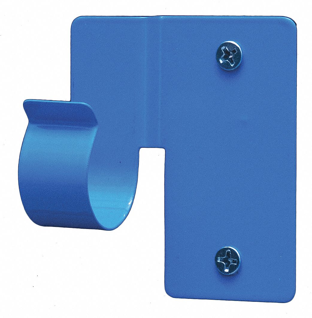 Pipe Hanger: Steel, 3/4 PVC Pipe Size, 50 lb Max. Load, Surface Mounted, 2 3/4 in Lg