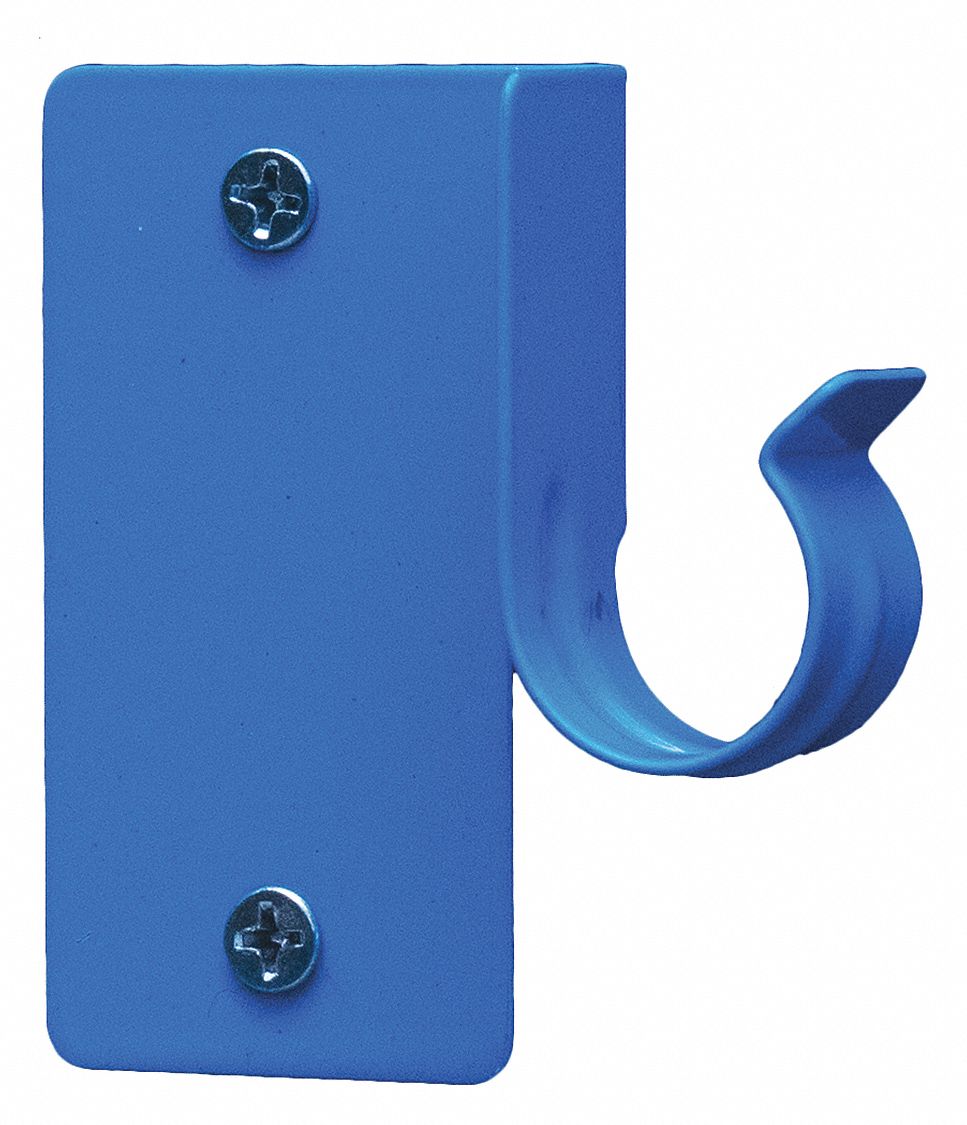 Pipe Hanger: Steel, 1/2 PVC Pipe Size, 50 lb Max. Load, Surface Mounted, 2 3/4 in Lg