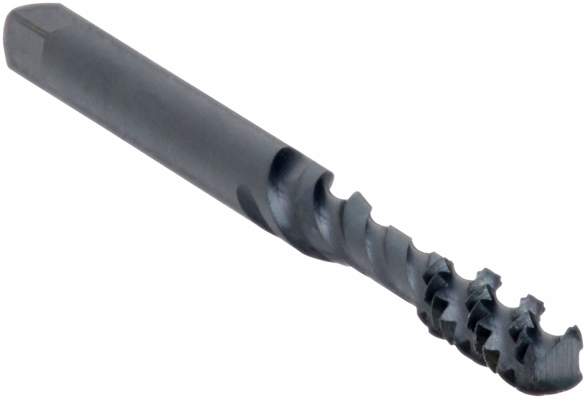 Spiral Flute Tap: #10-24 Thread Size, 1/2 in Thread Lg, 2 3/8 in Overall Lg, Bottoming