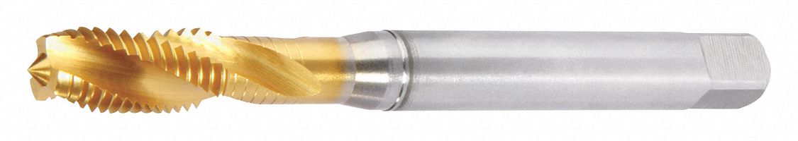 Spiral Flute Tap: M10x1.25 Thread Size, 22.00 mm Thread Lg, 100.00 mm Overall Lg, 3 Flutes