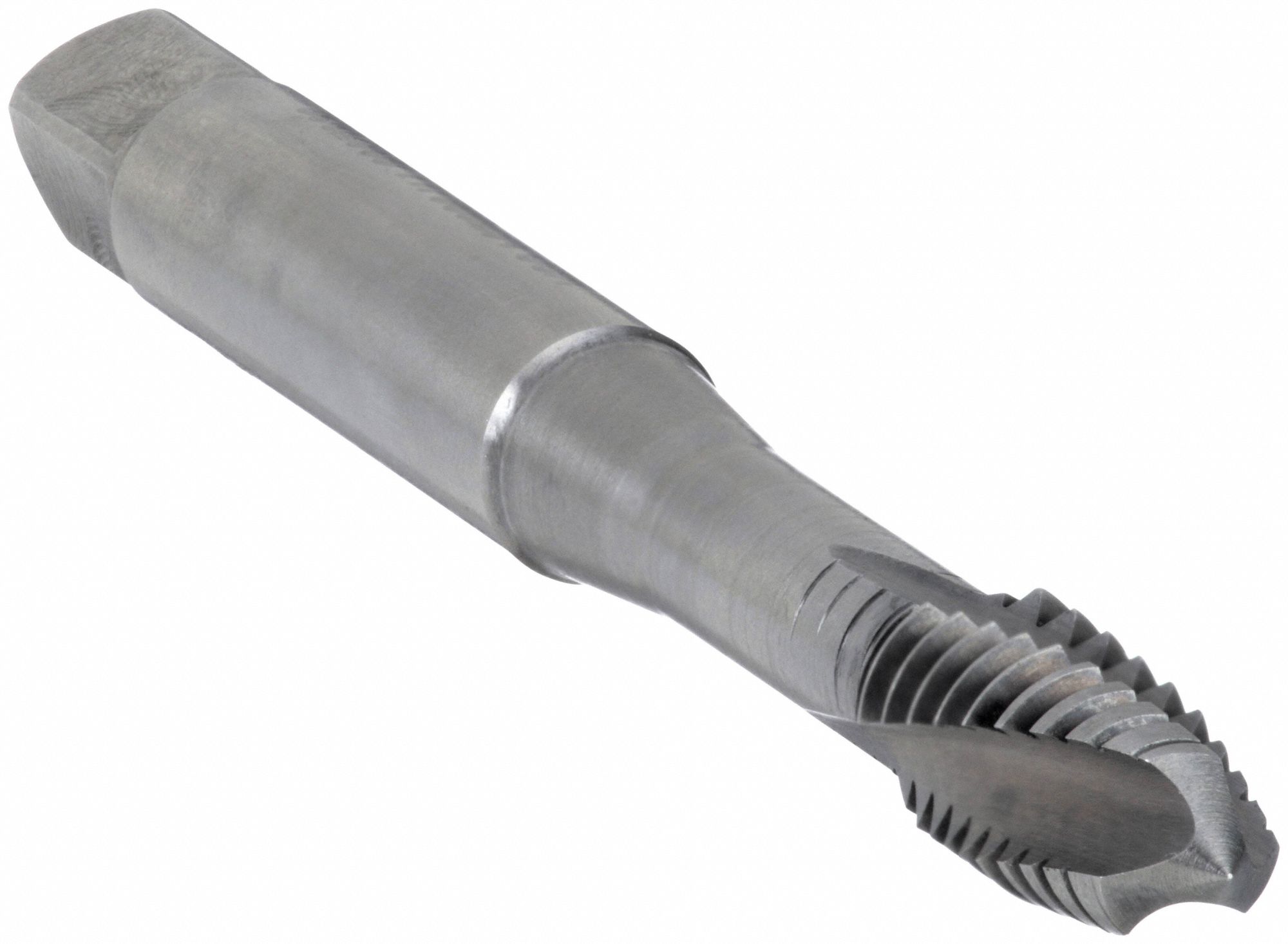 Spiral Flute Tap: #6-32 Thread Size, 5/16 in Thread Lg, 1 31/32 in Overall Lg, Plug