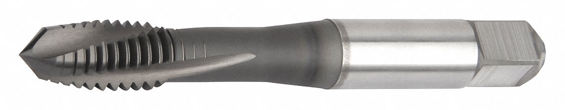 SPIRAL FLUTE TAP, M2.5X0.45 THREAD SIZE, 12.4MM THREAD L, 46.1MM OVERALL L, PLUG