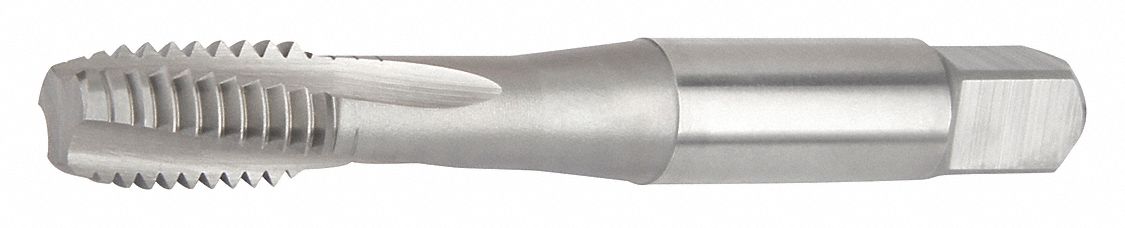 Spiral Flute Tap: #10-24 Thread Size, 7/16 in Thread Lg, 2 11/32 in Overall Lg, Right Hand