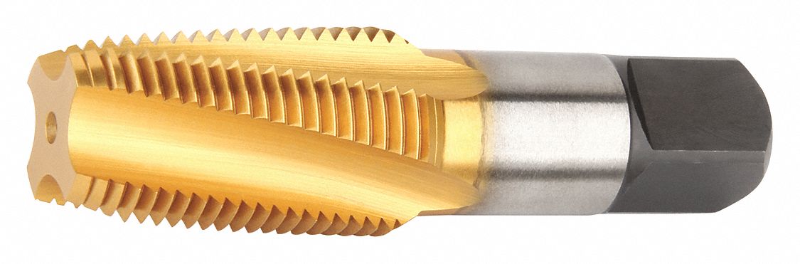 Spiral Flute Tap: 1/4"-18 Thread Size, 1 in Thread Lg, 2 13/32 in Overall Lg, Taper