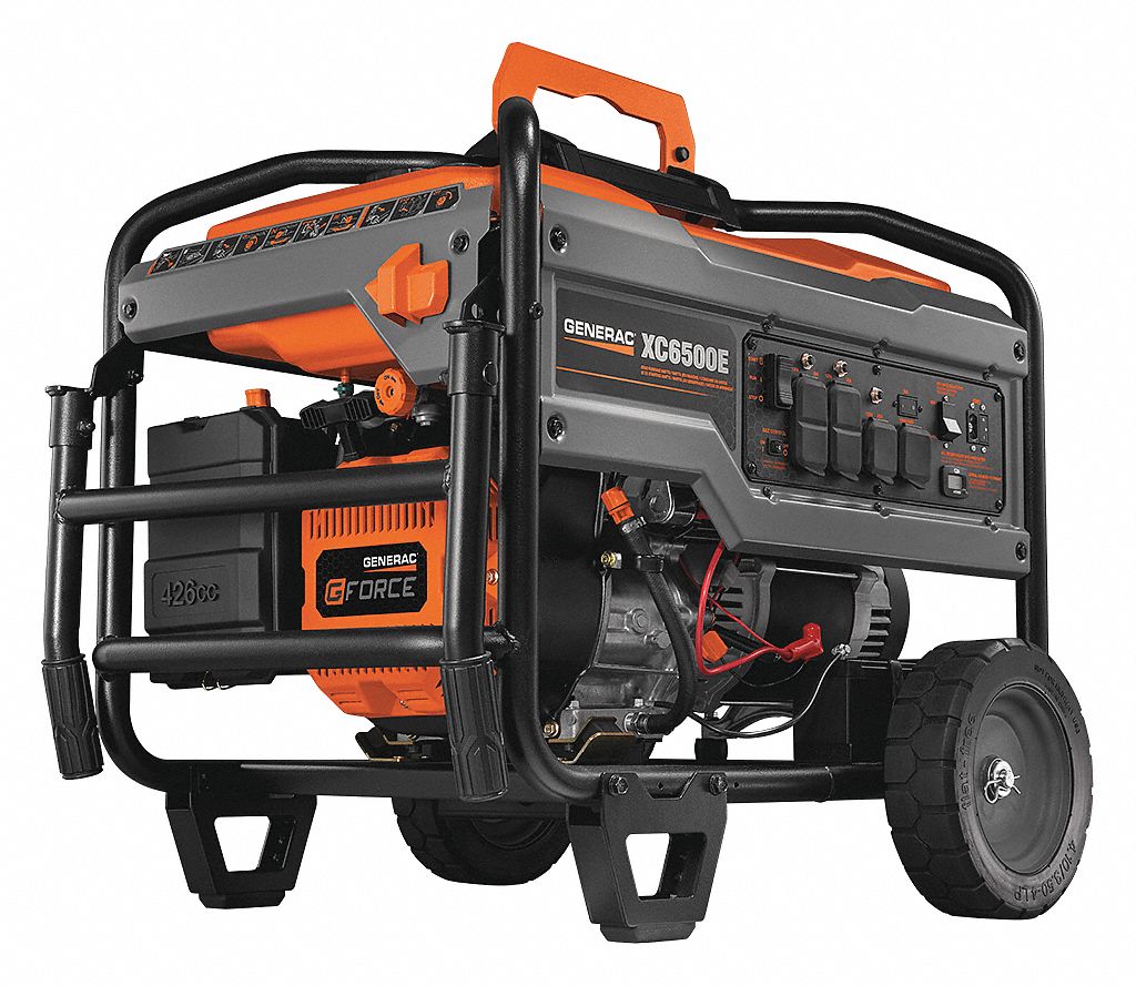 GENERAC Portable Generator, Conventional, Generator Fuel Type Gasoline