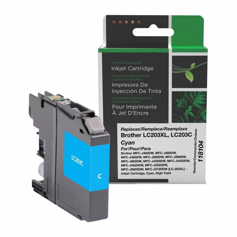 High Yield Ink Cartridge: LC203C/LC203XL, Cyan, Cyan