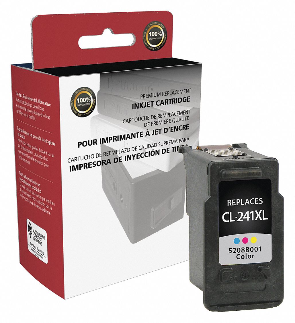 CL-241XL, Remanufactured, Ink Cartridge - 53PD92|CIG-5208B001 - Grainger