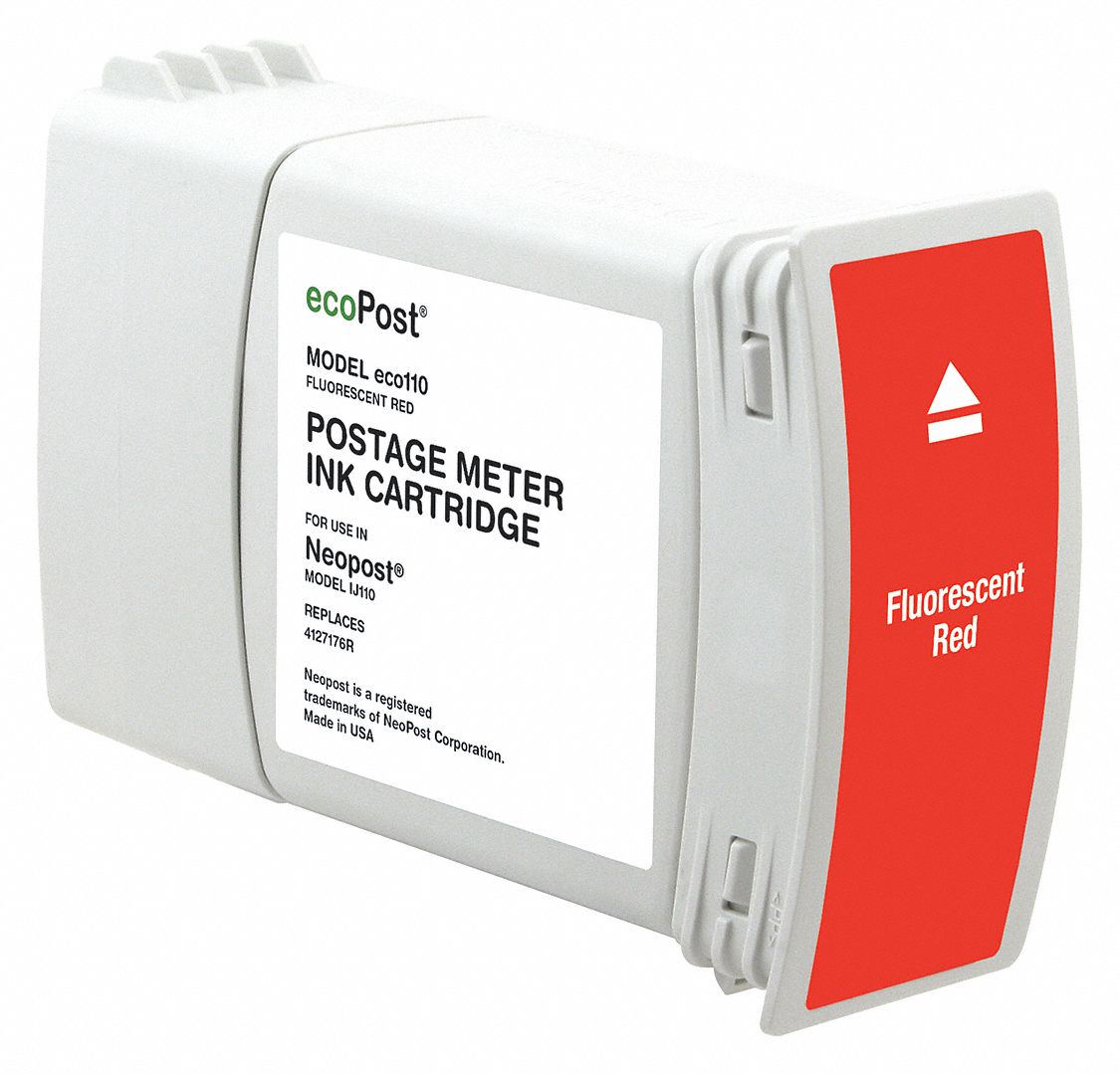 ECOPOST Postage Ink Cartridge, Red, Neopost 53PM65ECO110 Grainger