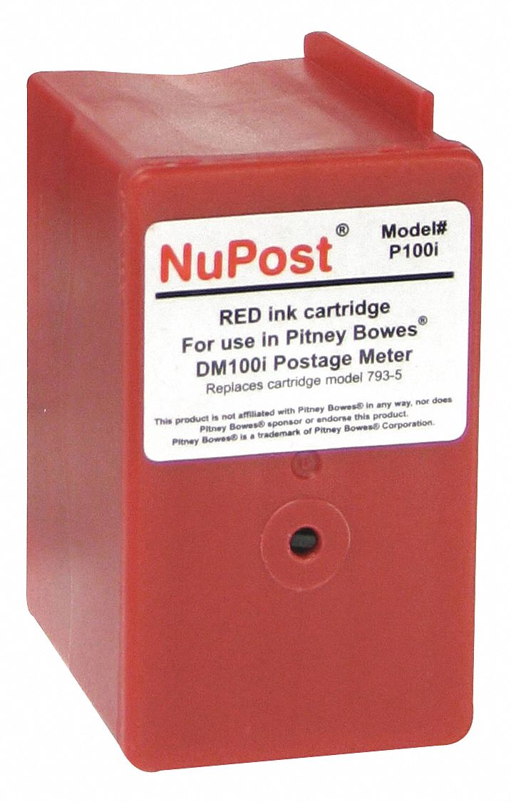 Postage Ink Cartridge: 793-5, Remanufactured, Pitney Bowes, Postage Meter, Red